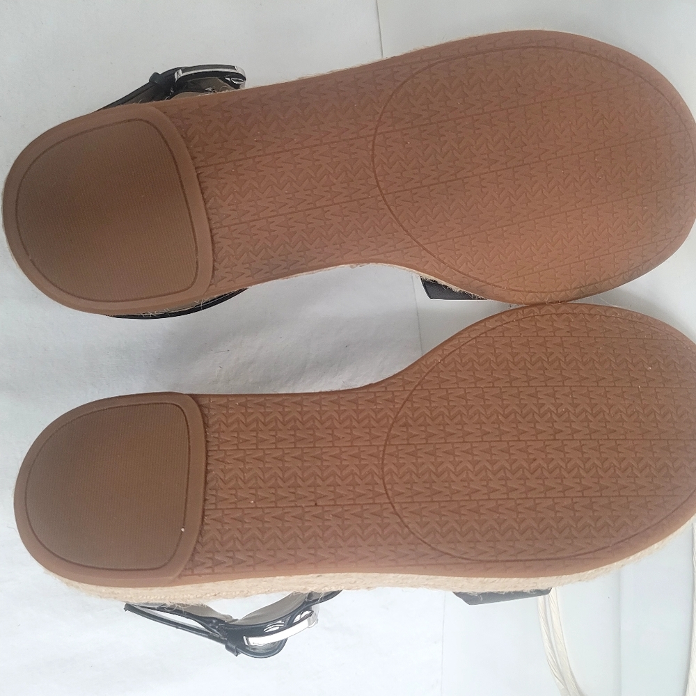 Michael Kors Black Leather Espadrille Sandals "Darby", Brand-new, Size 8.5 - Picture 12 of 14